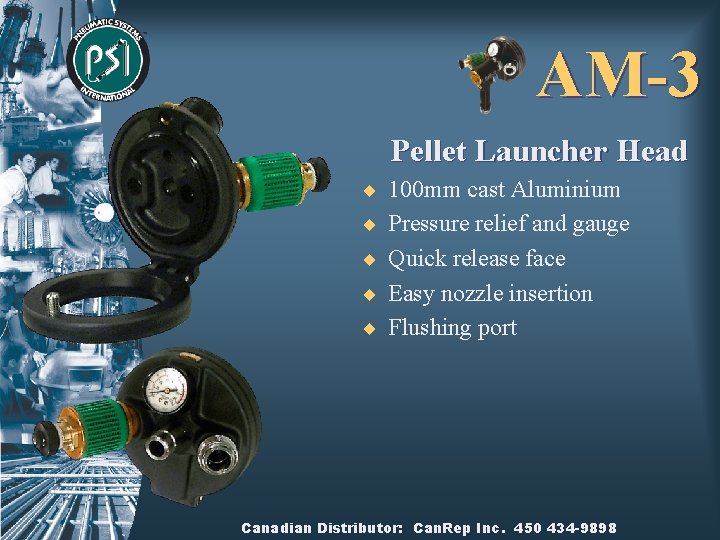 AM-3 Pellet Launcher Head ¨ 100 mm cast Aluminium ¨ Pressure relief and gauge