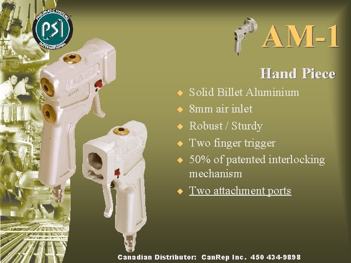 AM-1 Hand Piece ¨ Solid Billet Aluminium ¨ 8 mm air inlet ¨ Robust