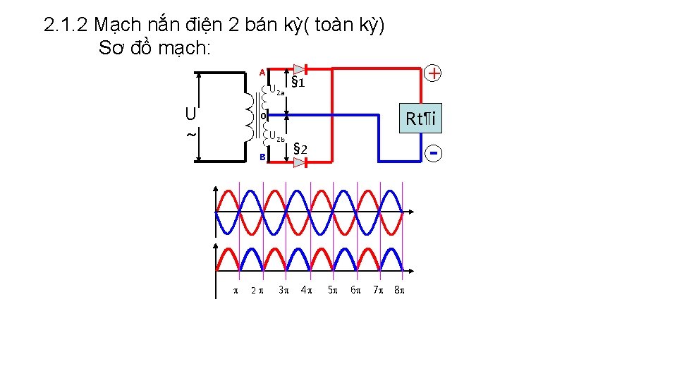 2. 1. 2 Mạch nắn điện 2 bán kỳ( toàn kỳ) Sơ đồ mạch: