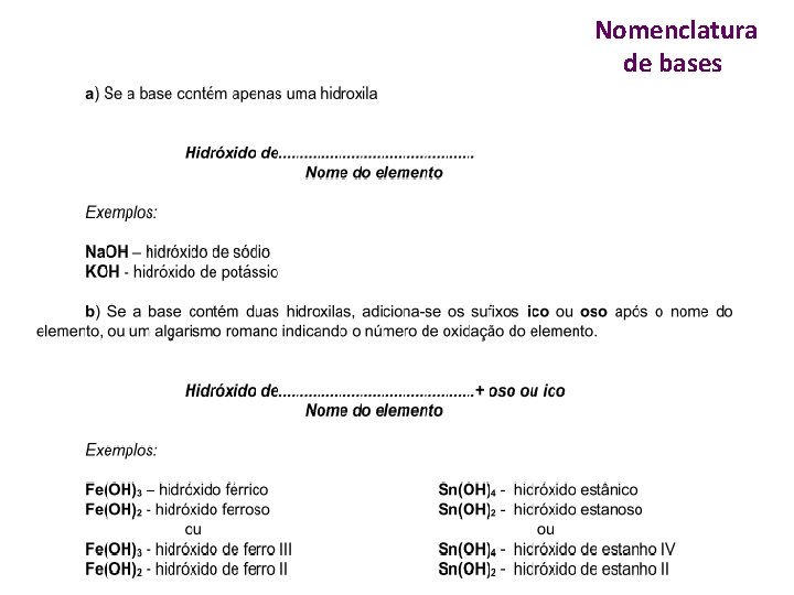 Nomenclatura de bases 