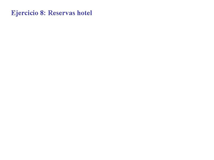 Ejercicio 8: Reservas hotel 