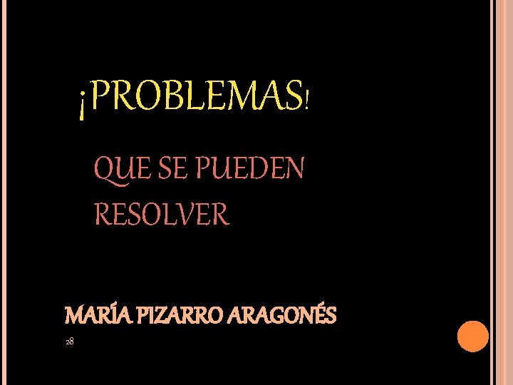 ¡PROBLEMAS! QUE SE PUEDEN RESOLVER MARÍA PIZARRO ARAGONÉS 28 