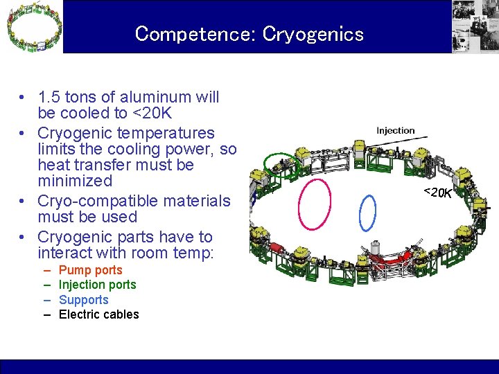 Competence: Cryogenics • 1. 5 tons of aluminum will be cooled to <20 K