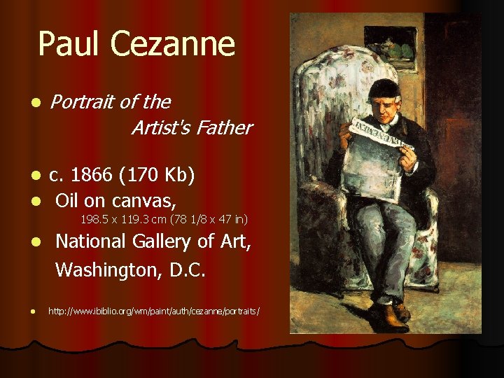 Paul Cezanne l Portrait of the Artist's Father c. 1866 (170 Kb) l Oil