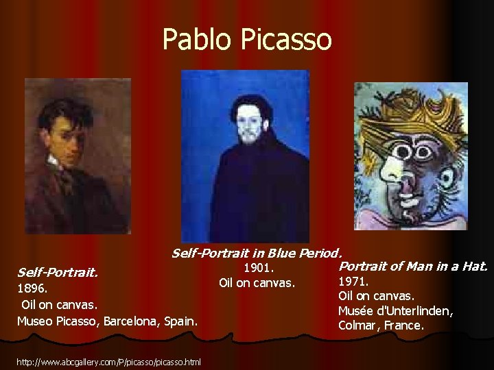 Pablo Picasso Self-Portrait in Blue Period. Portrait of Man in a Hat. 1901. 1896.