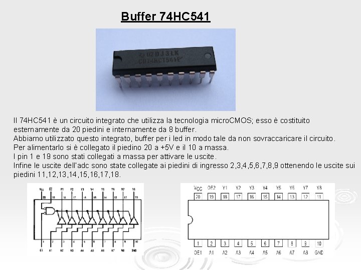 Buffer 74 HC 541 Il 74 HC 541 è un circuito integrato che utilizza