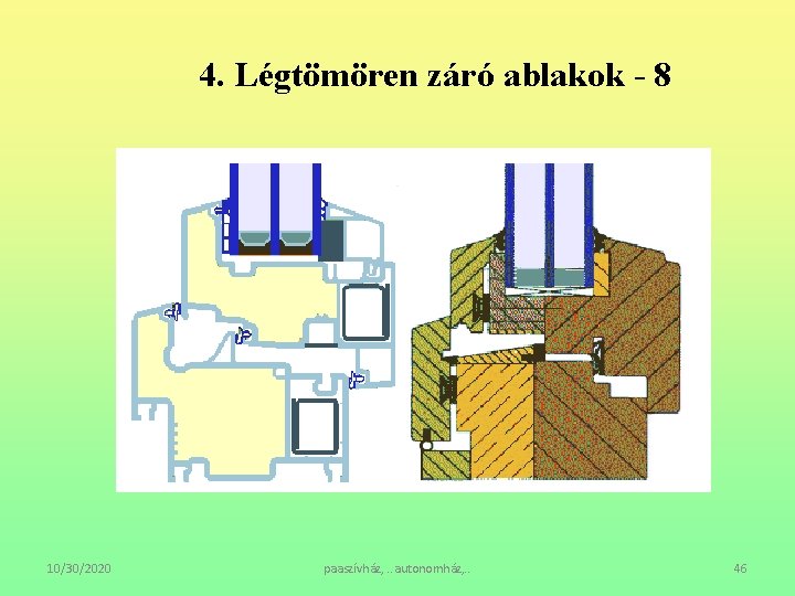 4. Légtömören záró ablakok - 8 10/30/2020 paaszívház, . . autonomház, . . 46