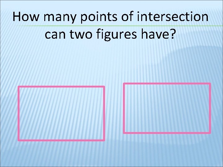 How many points of intersection can two figures have? 