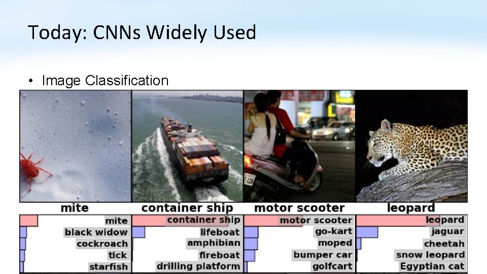 Today: CNNs Widely Used • Image Classification 