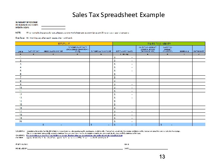 Sales Tax Spreadsheet Example 13 