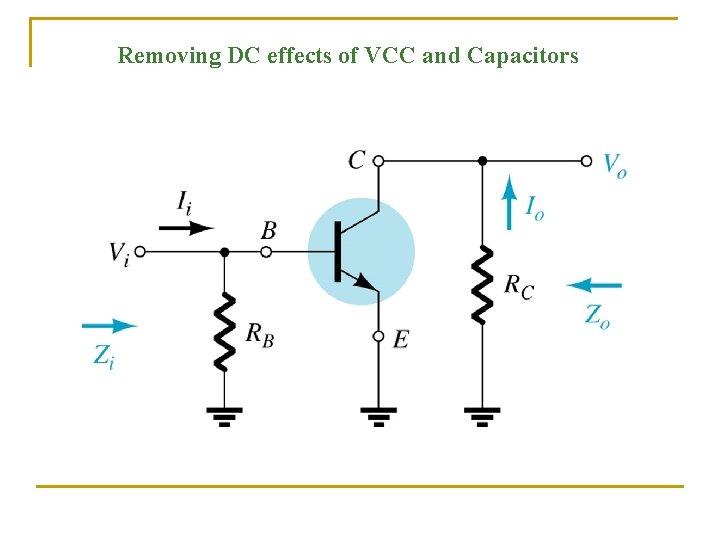 Removing DC effects of VCC and Capacitors 