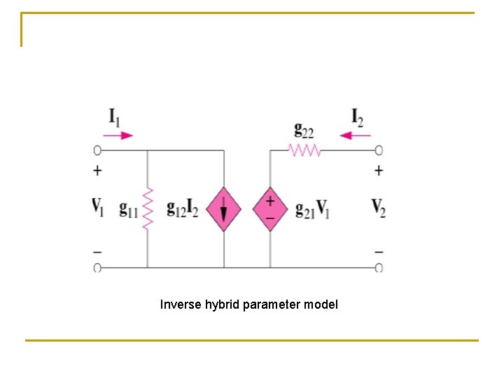 Inverse hybrid parameter model 