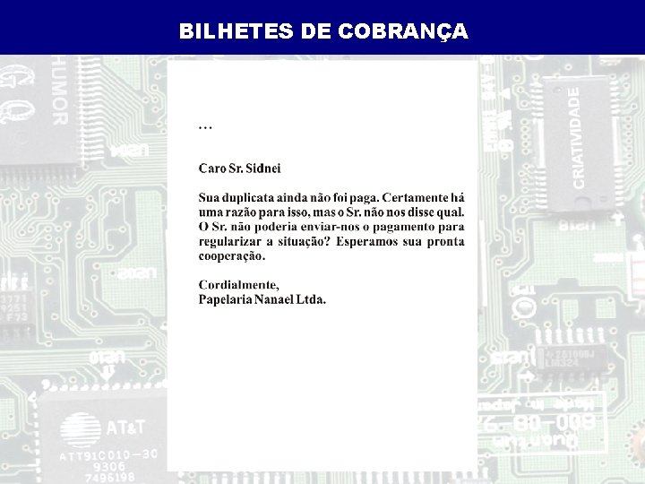 BILHETES DE COBRANÇA 