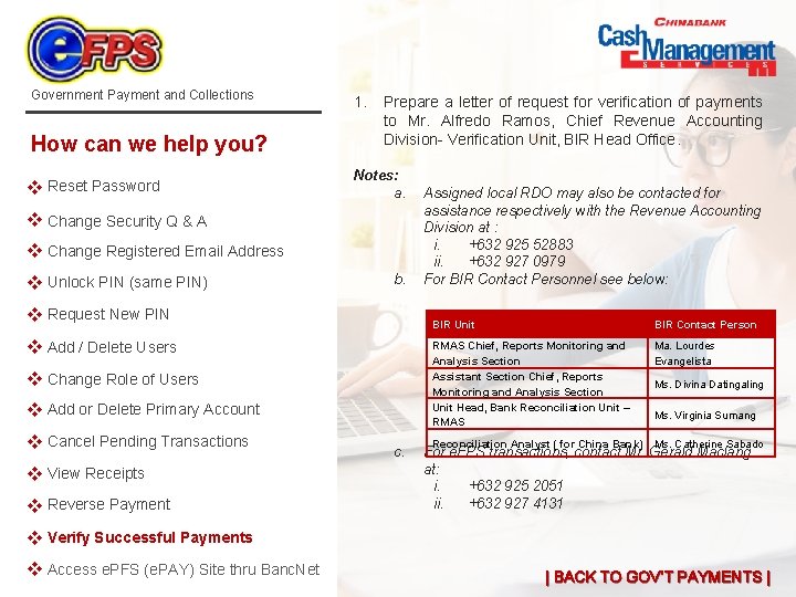 Government Payment and Collections How can we help you? v Reset Password x 1.