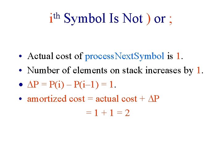 th i • • · • Symbol Is Not ) or ; Actual cost