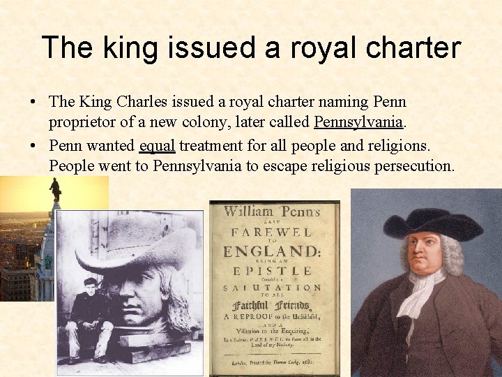 The king issued a royal charter • The King Charles issued a royal charter