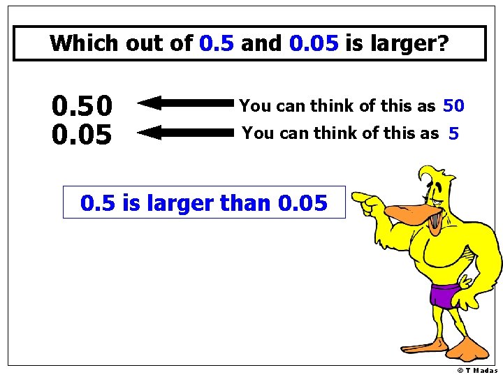 Which out of 0. 5 and 0. 05 is larger? 0. 50 0. 05