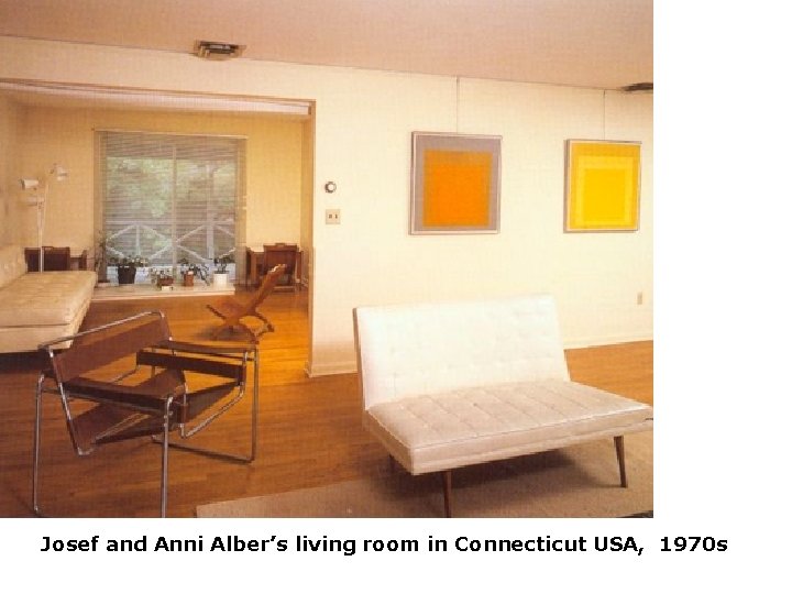Josef and Anni Alber’s living room in Connecticut USA, 1970 s 