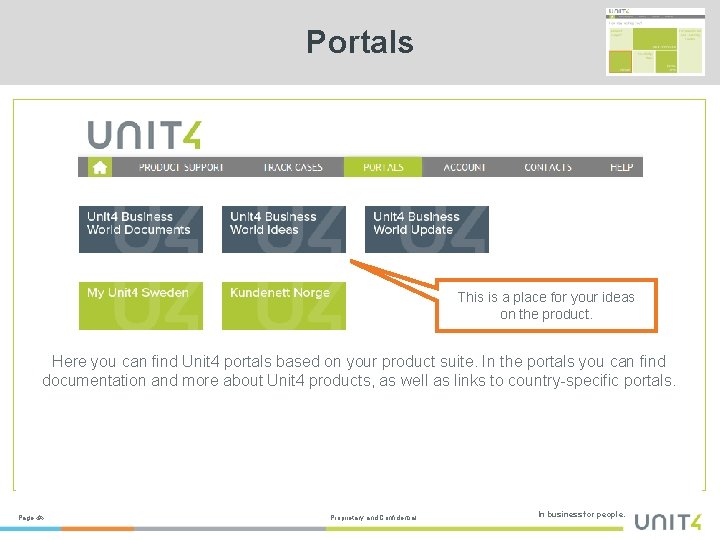 Portals This is a place for your ideas on the product. Here you can