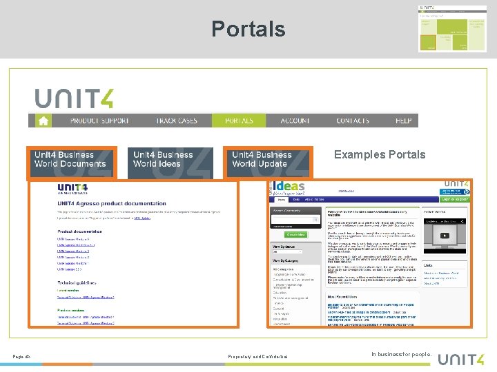 Portals Examples Portals Page ‹#› Proprietary and Confidential In business for people. 
