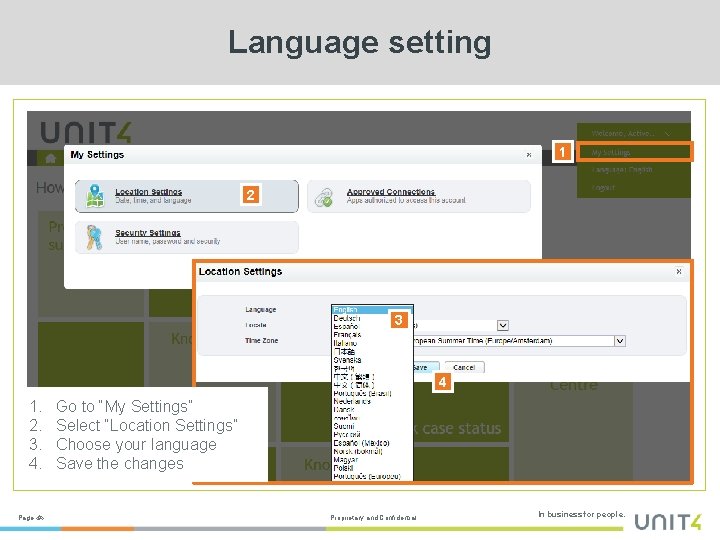 Language setting 1 2 3 4 1. 2. 3. 4. Page ‹#› Go to