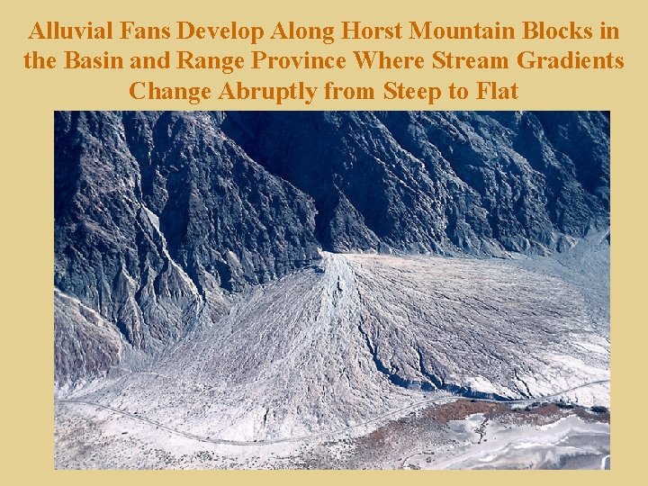 Alluvial Fans Develop Along Horst Mountain Blocks in the Basin and Range Province Where