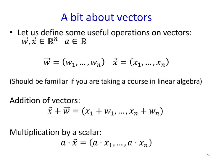 A bit about vectors • 57 