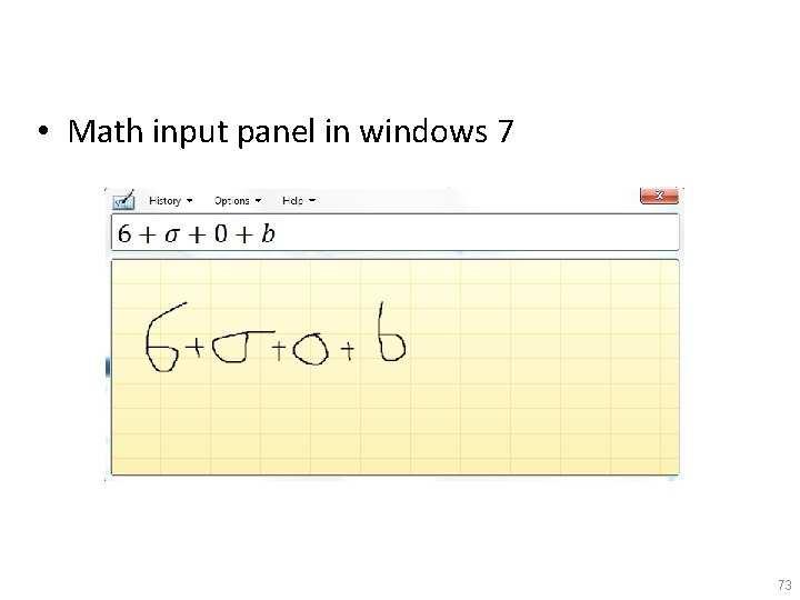  • Math input panel in windows 7 73 