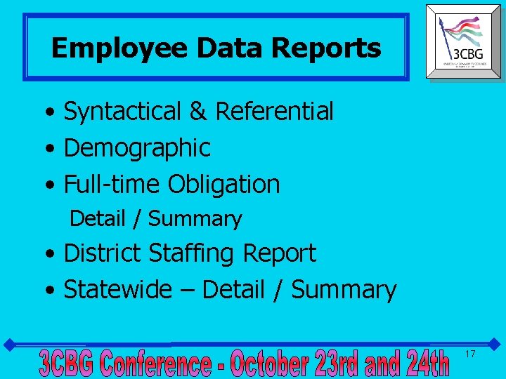 Employee Data Reports • Syntactical & Referential • Demographic • Full-time Obligation Detail /