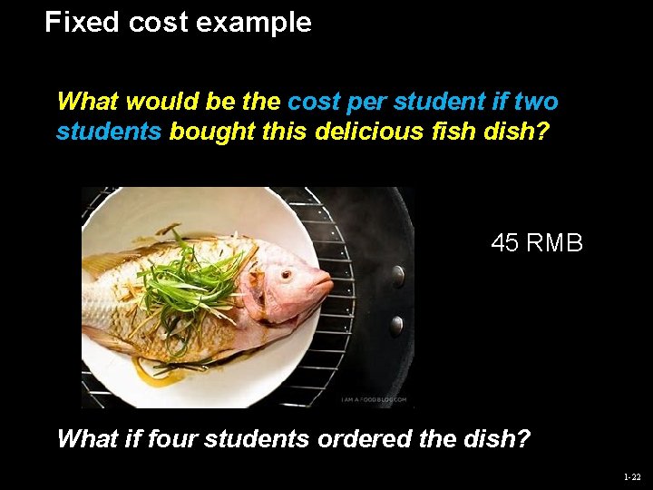 Fixed cost example What would be the cost per student if two students bought