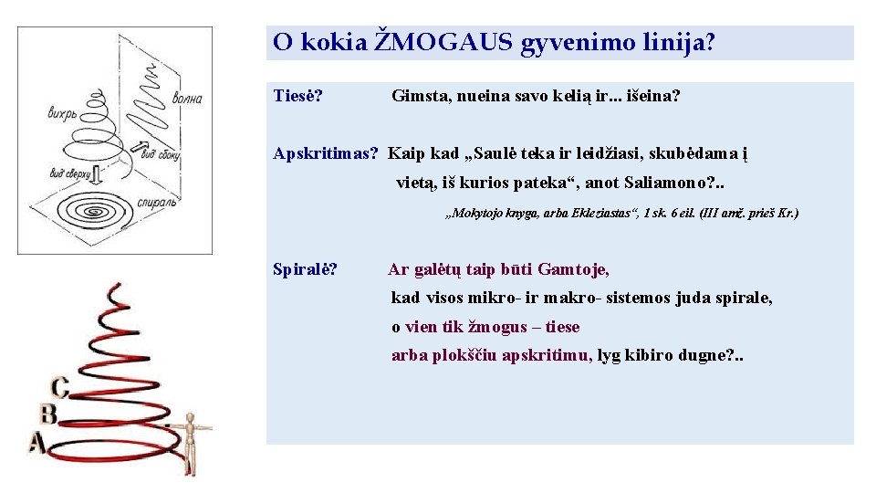 O kokia ŽMOGAUS gyvenimo linija? Tiesė? Gimsta, nueina savo kelią ir. . . išeina?