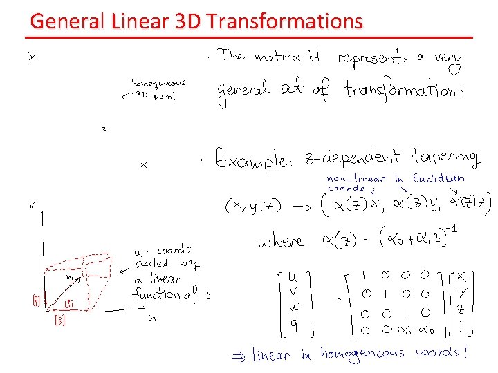 General Linear 3 D Transformations 