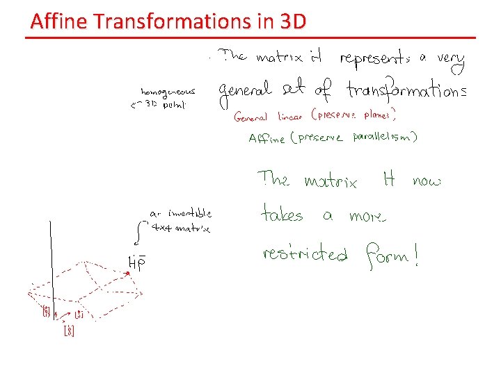 Affine Transformations in 3 D 