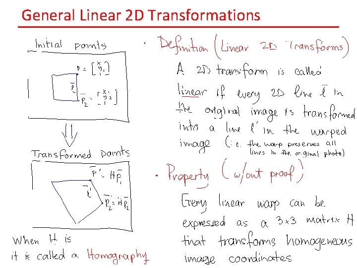 General Linear 2 D Transformations 