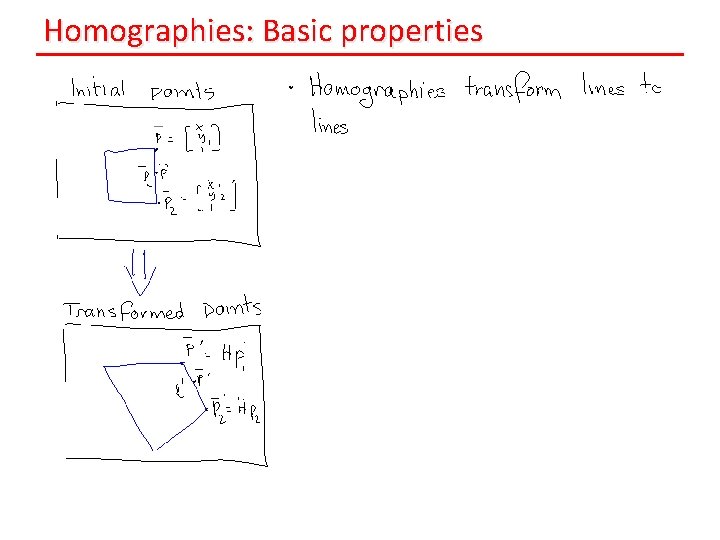 Homographies: Basic properties 