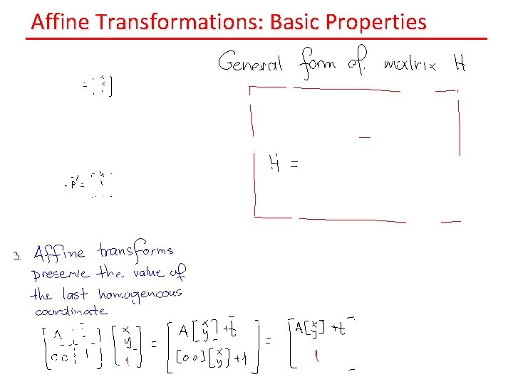 Affine Transformations: Basic Properties 