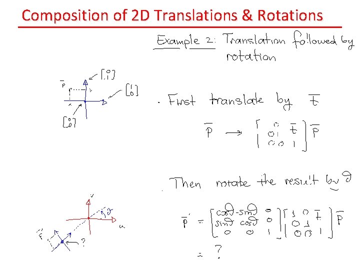 Composition of 2 D Translations & Rotations 