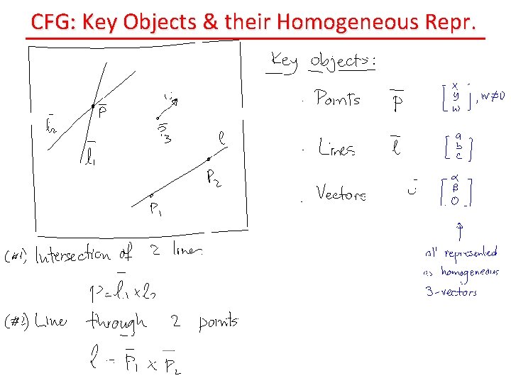 CFG: Key Objects & their Homogeneous Repr. 