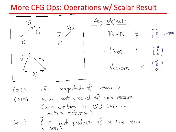 More CFG Ops: Operations w/ Scalar Result 