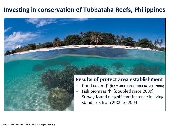 cc Investing in conservation of Tubbataha Reefs, Philippines Results of protect area establishment -