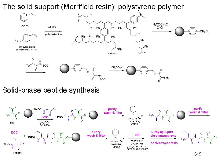 The solid support (Merrifield resin): polystyrene polymer Solid-phase peptide synthesis 349 The solid support (Merrifield resin): polystyrene polymer Solid-phase peptide synthesis 349
