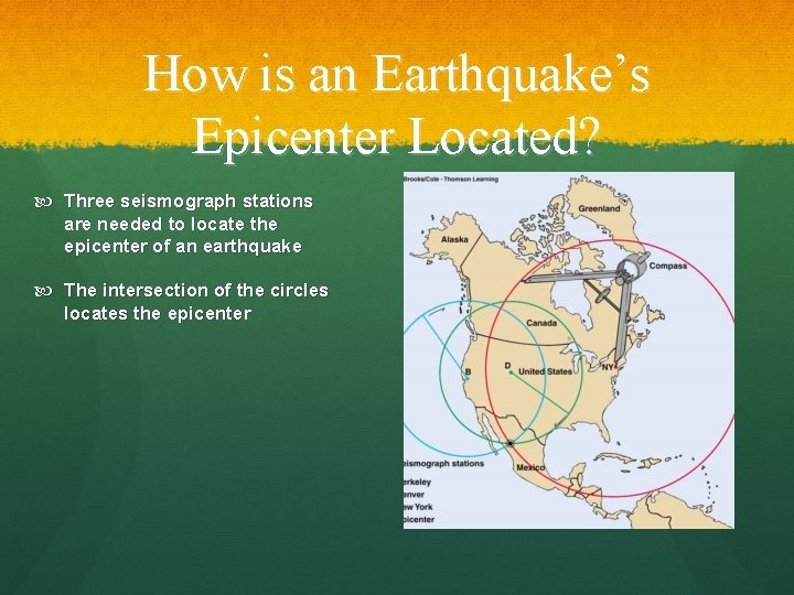 How is an Earthquake’s Epicenter Located? Three seismograph stations are needed to locate the