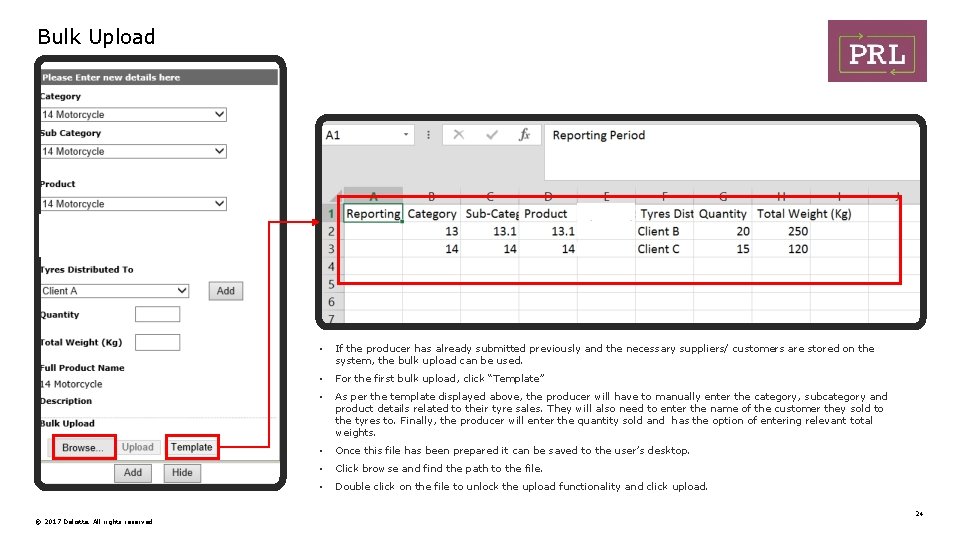 Bulk Upload © 2017 Deloitte. All rights reserved • If the producer has already