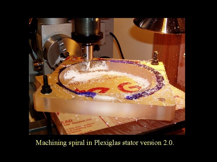 Machining spiral in Plexiglas stator version 2. 0. 