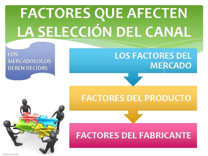 FACTORES QUE AFECTEN LA SELECCIÓN DEL CANAL LOS MERCADOLOGOS DEBEN DECIDIR: LOS FACTORES DEL