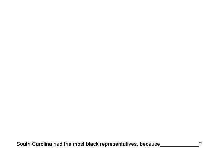 South Carolina had the most black representatives, because_______? 