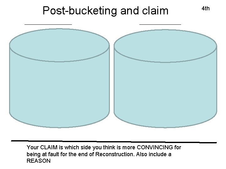 Post-bucketing and claim Your CLAIM is which side you think is more CONVINCING for