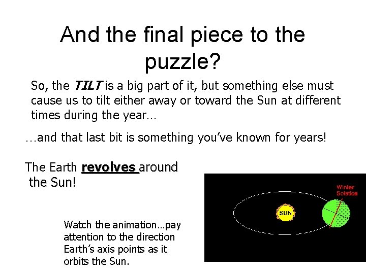 And the final piece to the puzzle? So, the TILT is a big part