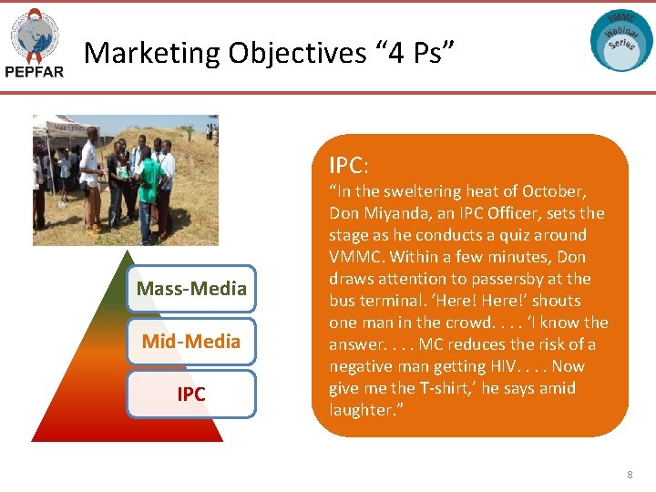 Marketing Objectives “ 4 Ps” IPC: Mass-Media Mid-Media IPC “In the sweltering heat of