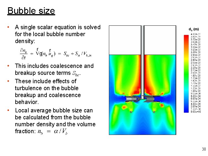 Bubble size • A single scalar equation is solved for the local bubble number